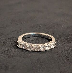 Elegant Eternity Band 925 Solid Sterling Silver Silver with CZ Size 5